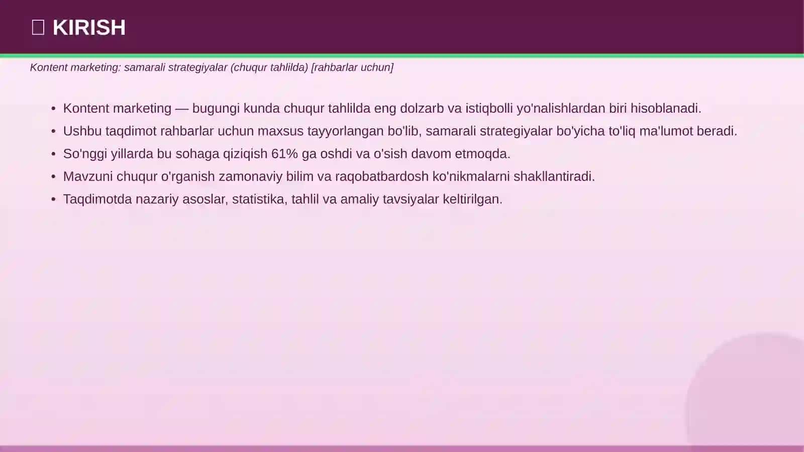 Kontent marketing: samarali strategiyalar (chuqur tahlilda) 3