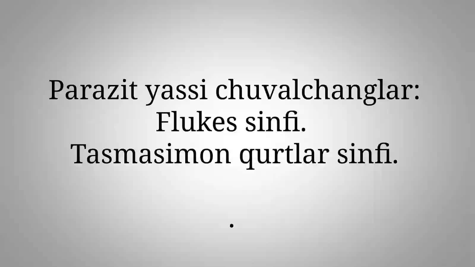 Parazit yassi chuvalchanglar 3