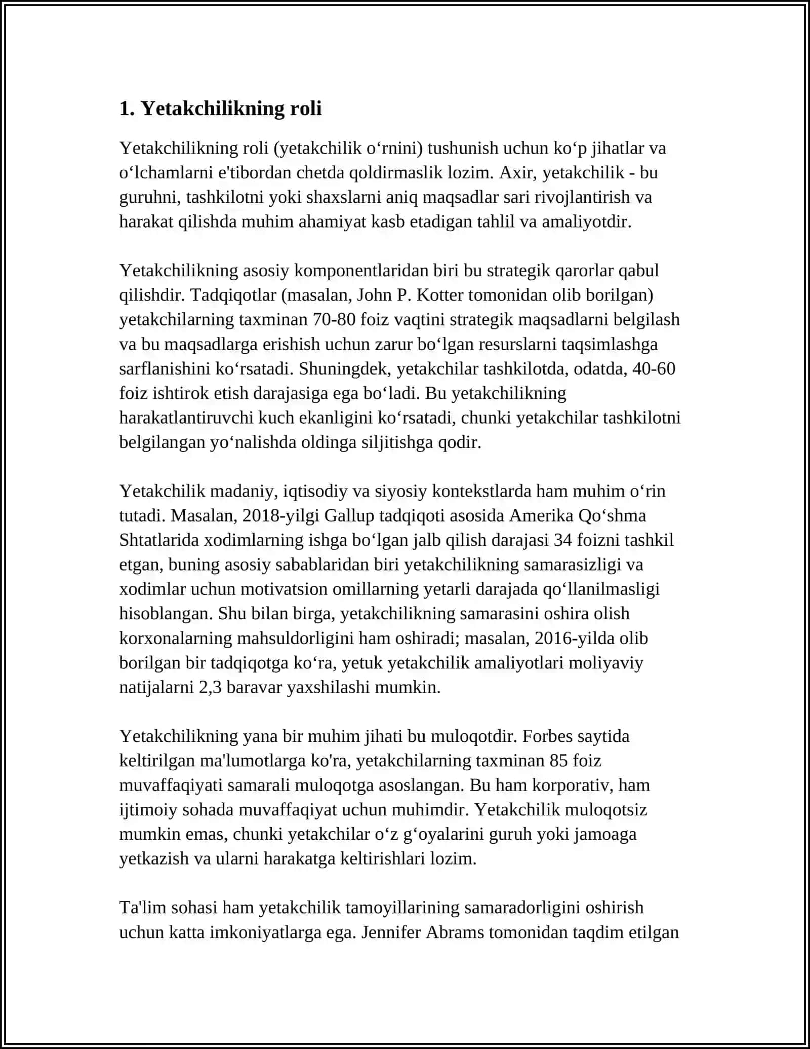 ISO 9001 STANDARTI TOʻQUV KARXONALARIDA SIFAT MENEJMENTI 3
