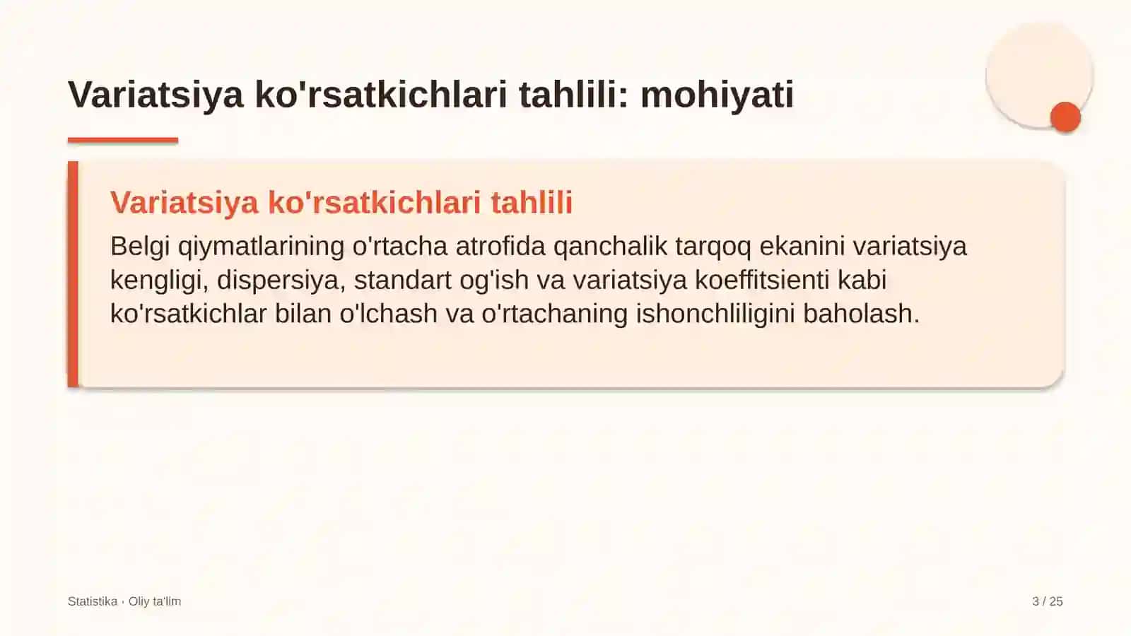 Yog'-moy sanoatida variatsiya ko'rsatkichlari tahlili 3