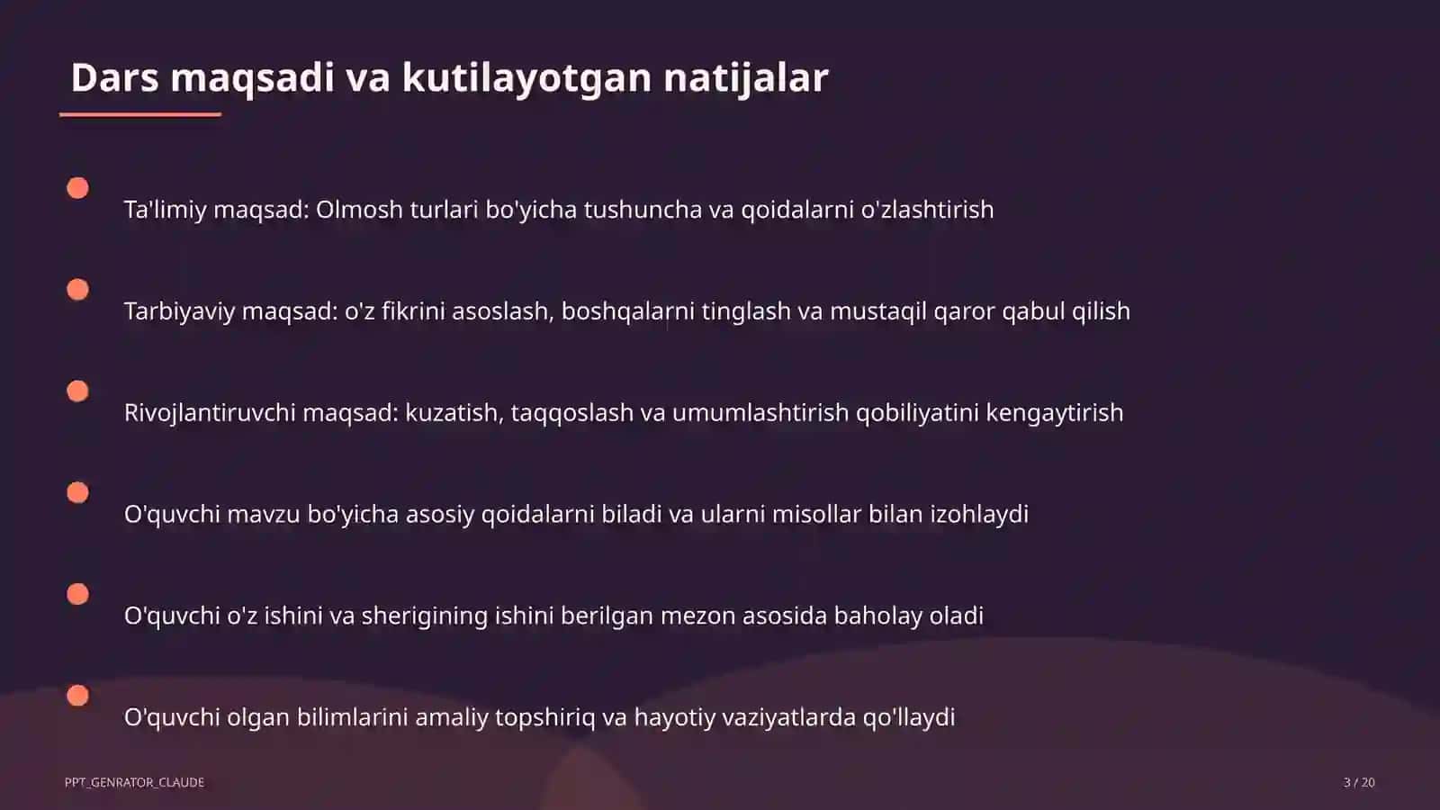 Olmosh turlari (6-sinf) 3