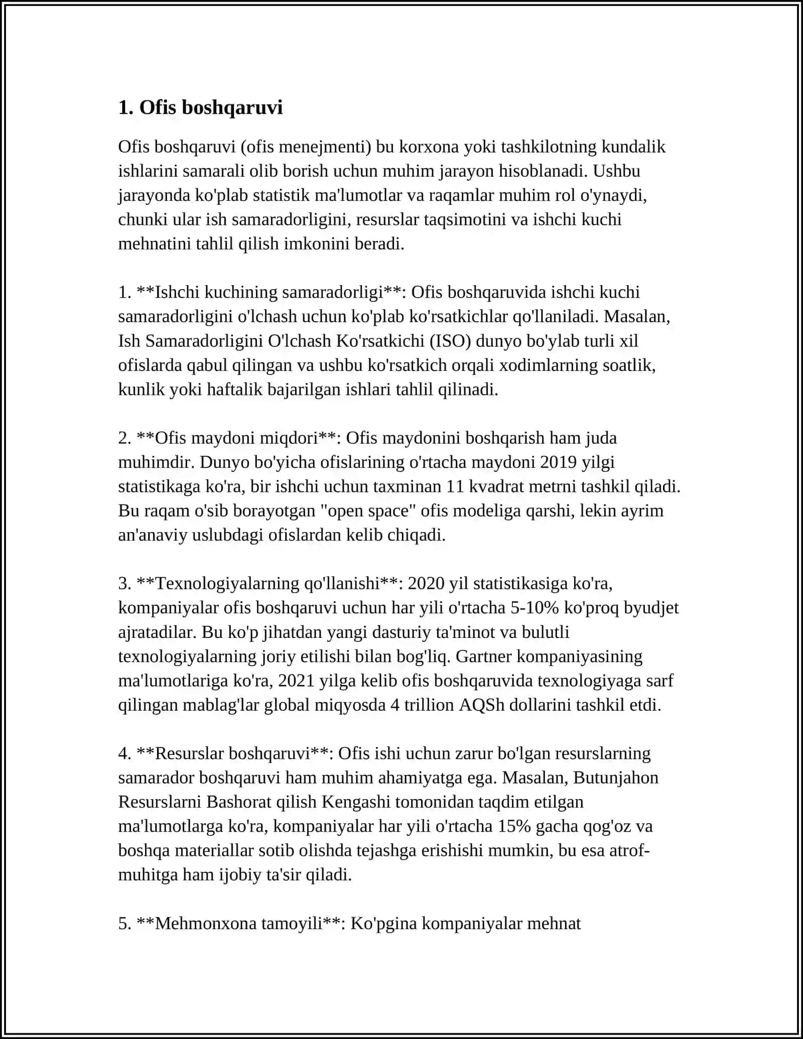 MUSTAQIL ISH Mavzu: OFFICE ROLES EXPEAINCD 3