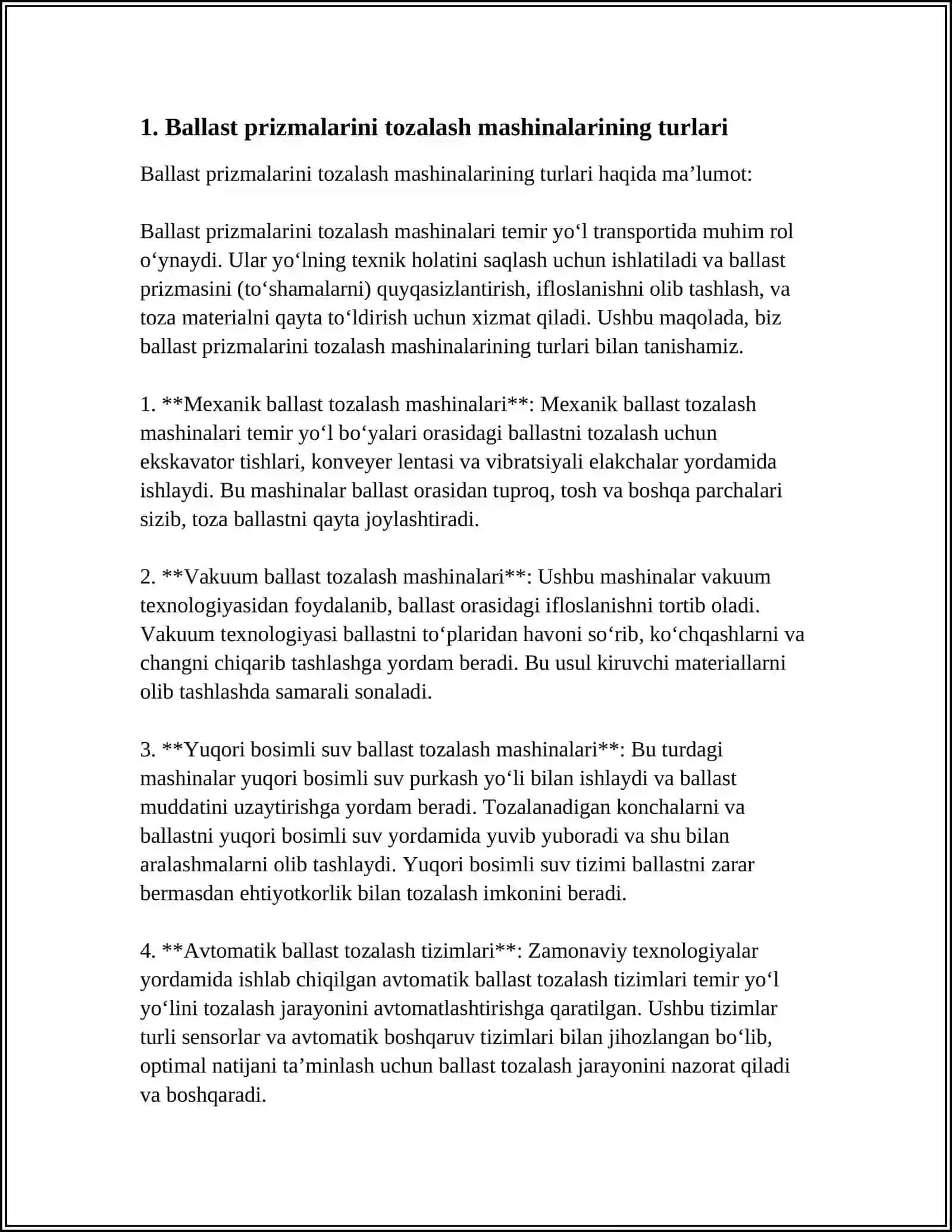 BALLAST PRIZMALARNI TOZALASH MASHINALARI 3