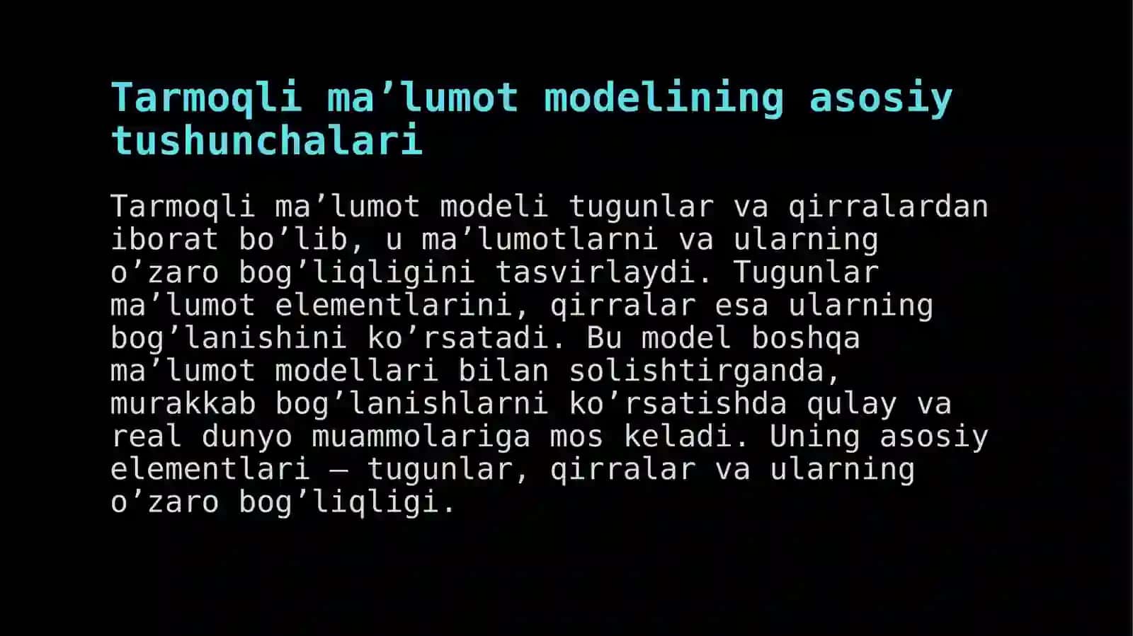 Tarmoqli maʼlumot modeli 3