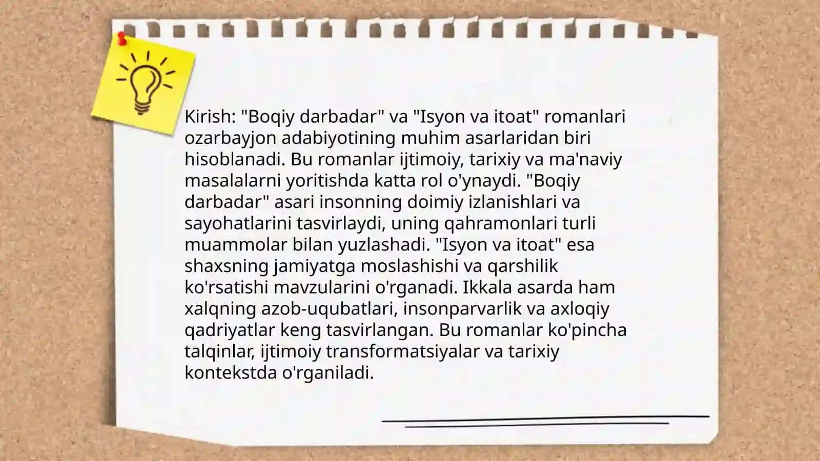 Boqiy darbadar va Isyon va itoat romanlarining qiyosiy tahlili 3