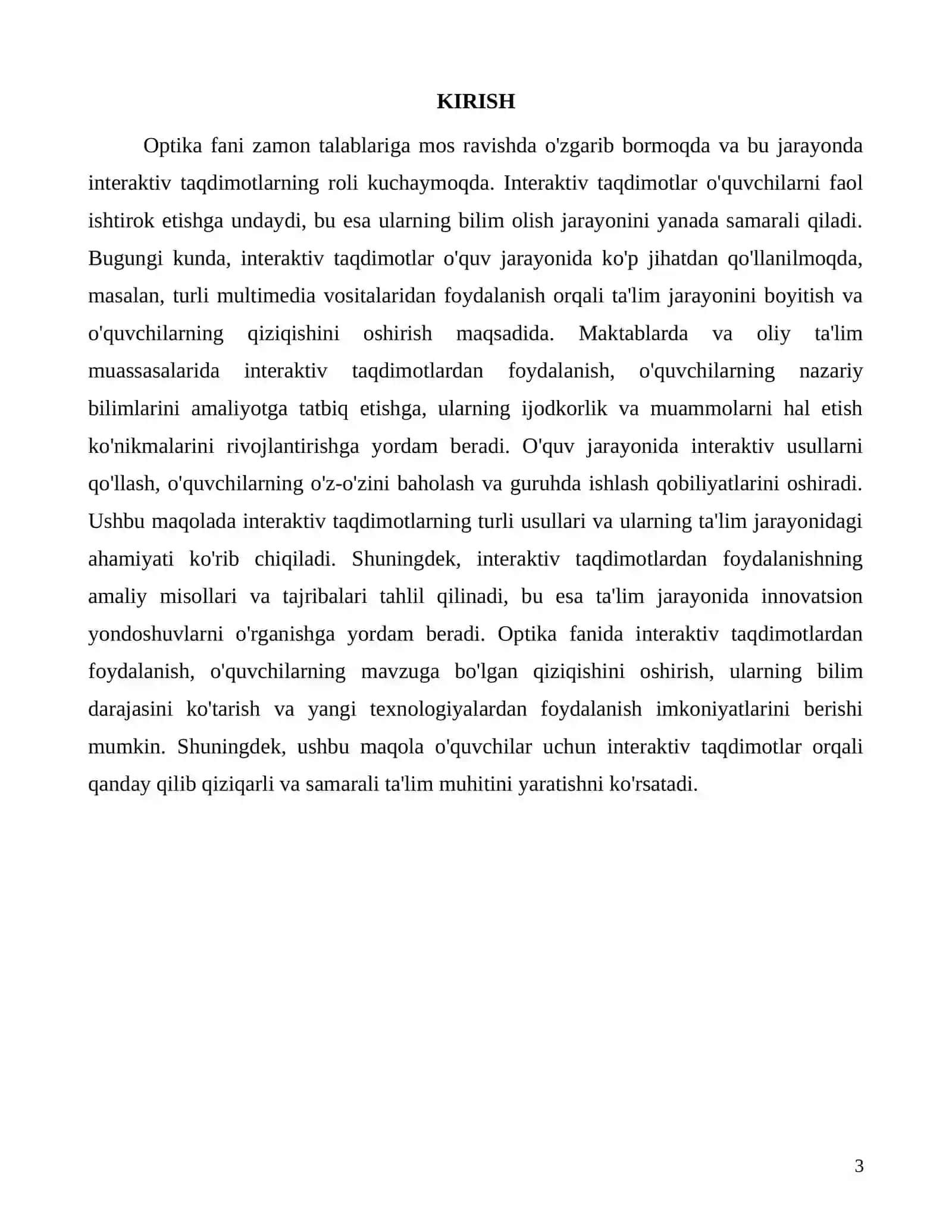 Optika fanida interaktiv taqdimotlardan foydalanish imkoniyatlari 3