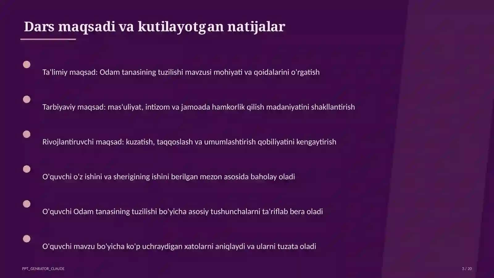 Odam tanasining tuzilishi (2-sinf) 3