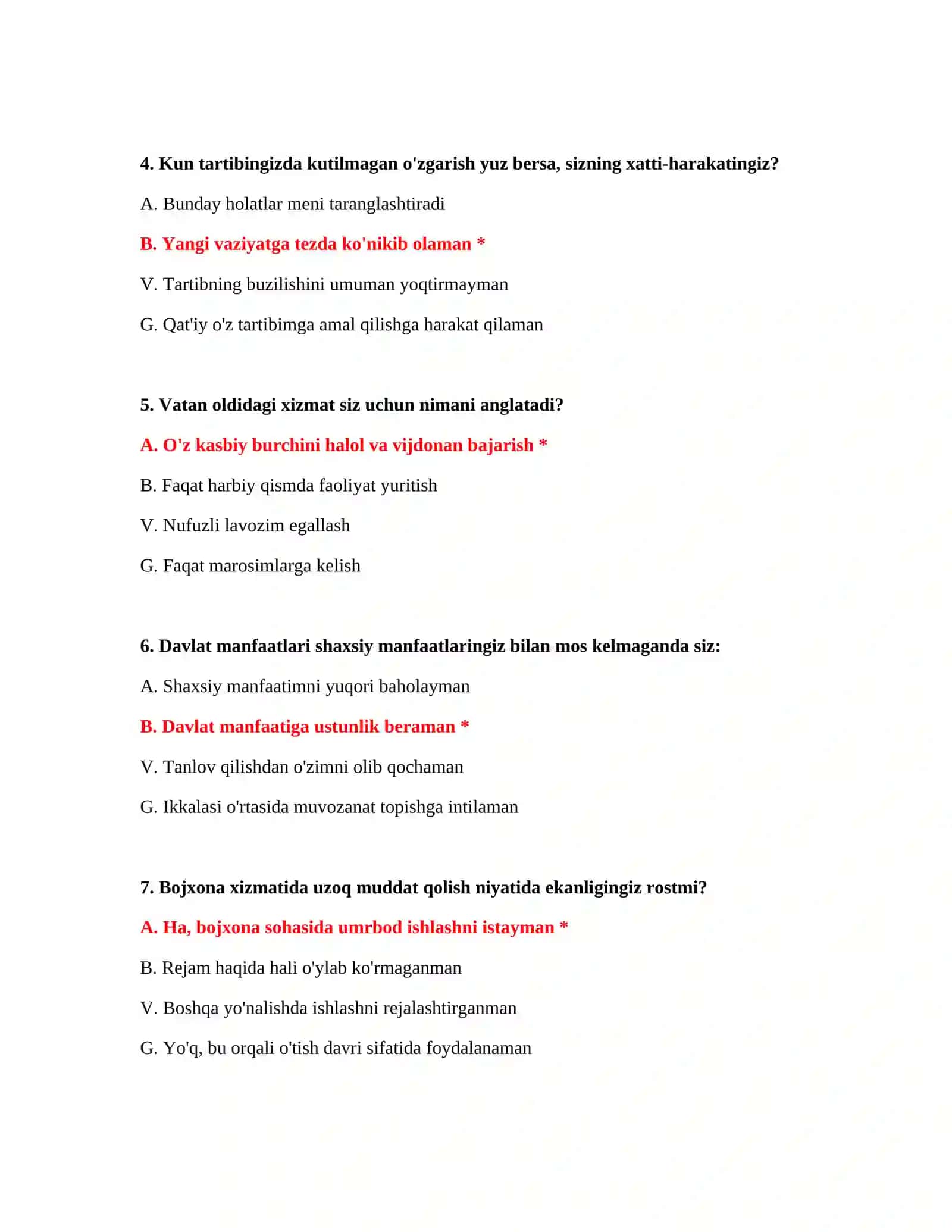 Bojxona siyosati bo‘yicha savollar 3
