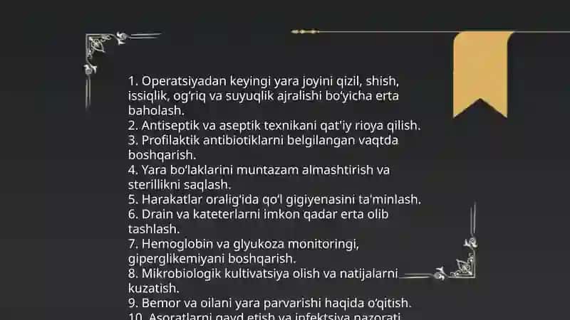 Operatsiyadan kiyingi davrda kuzatiladigan asoratlarda hamshiralik ishi 3