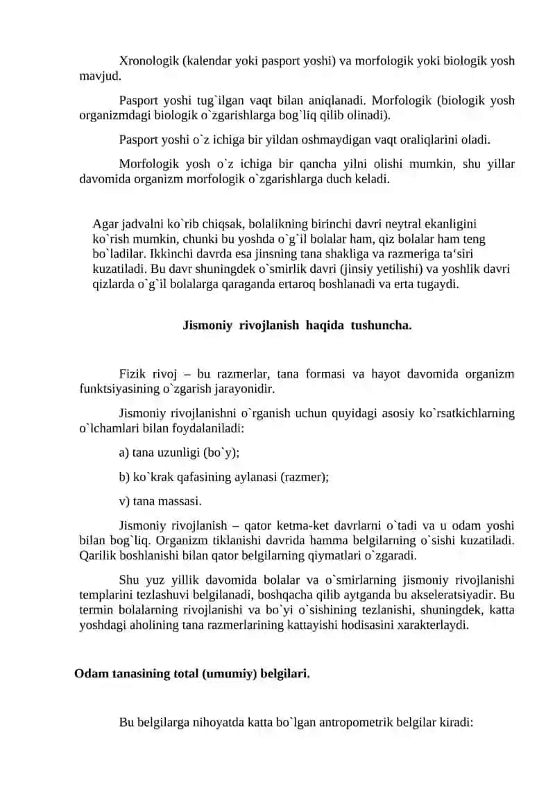 Odam tanasining tashqi shaklini ta’riflovchi asosiy morfologik belgilar 3