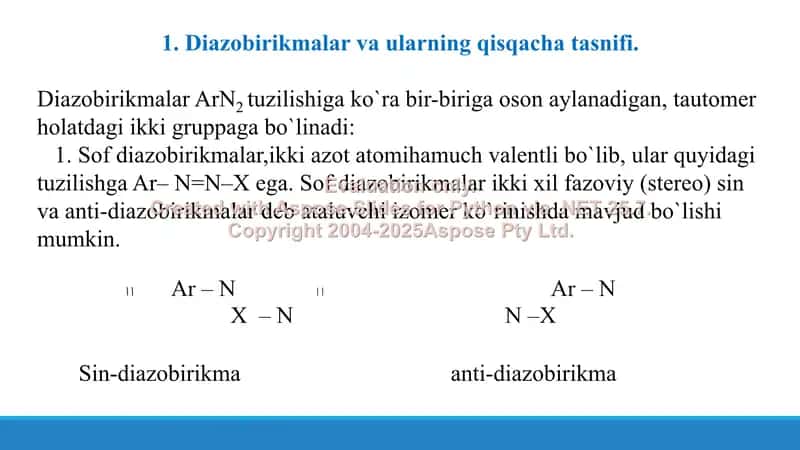 8. Diazobirikmalar. Taqdimot 24 bet 3