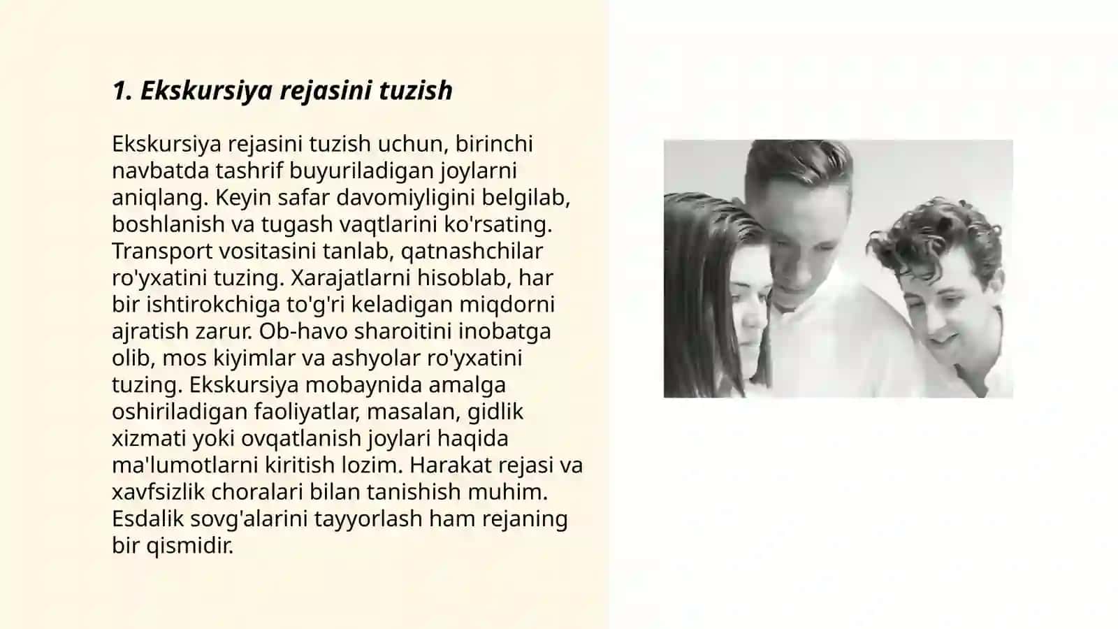 Ekskursiyani tashkil etish va uni o’tkazish metodi 3