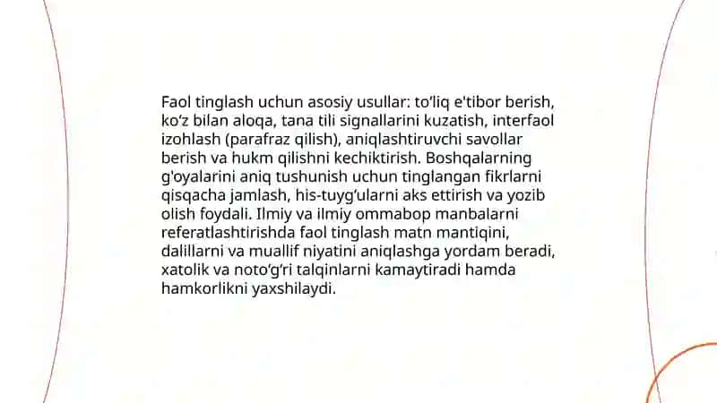 Soft skills - boshqalarning fikrlarini talqin qilish. Ilmiy va ilmiy ommabop manbalarni referatlashtirish 3