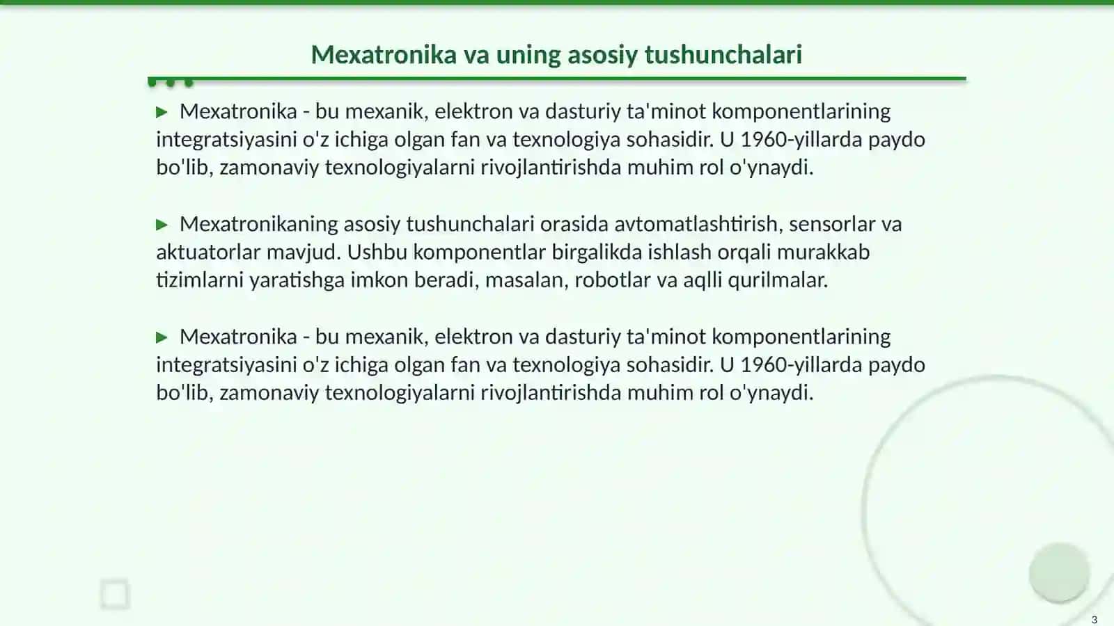 MEXATRON MODULLAR VA ROBOTLARNING INFORMATSION QURILMALARI 3