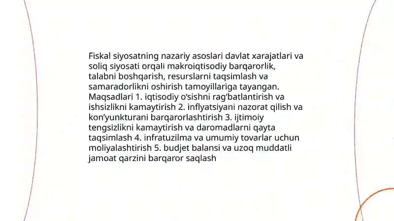 Fiskal siyosati,davlat byudjeti va uning taqchilligi 3