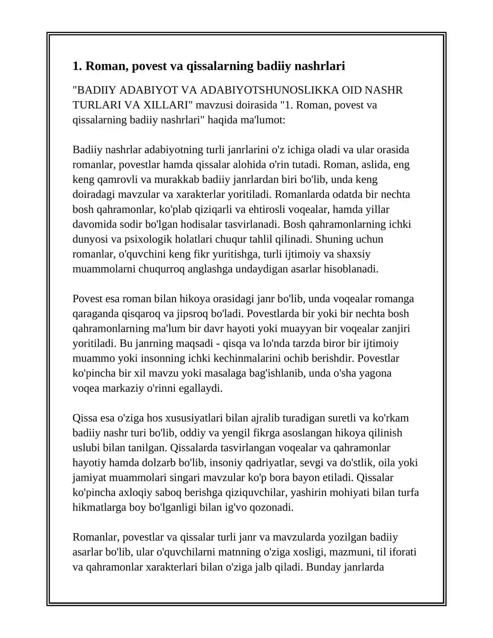 BADIIY ADABIYOT VA ADABIYOTSHUNOSLIKKA OID NASHR TURLARI VA XILLARI 3