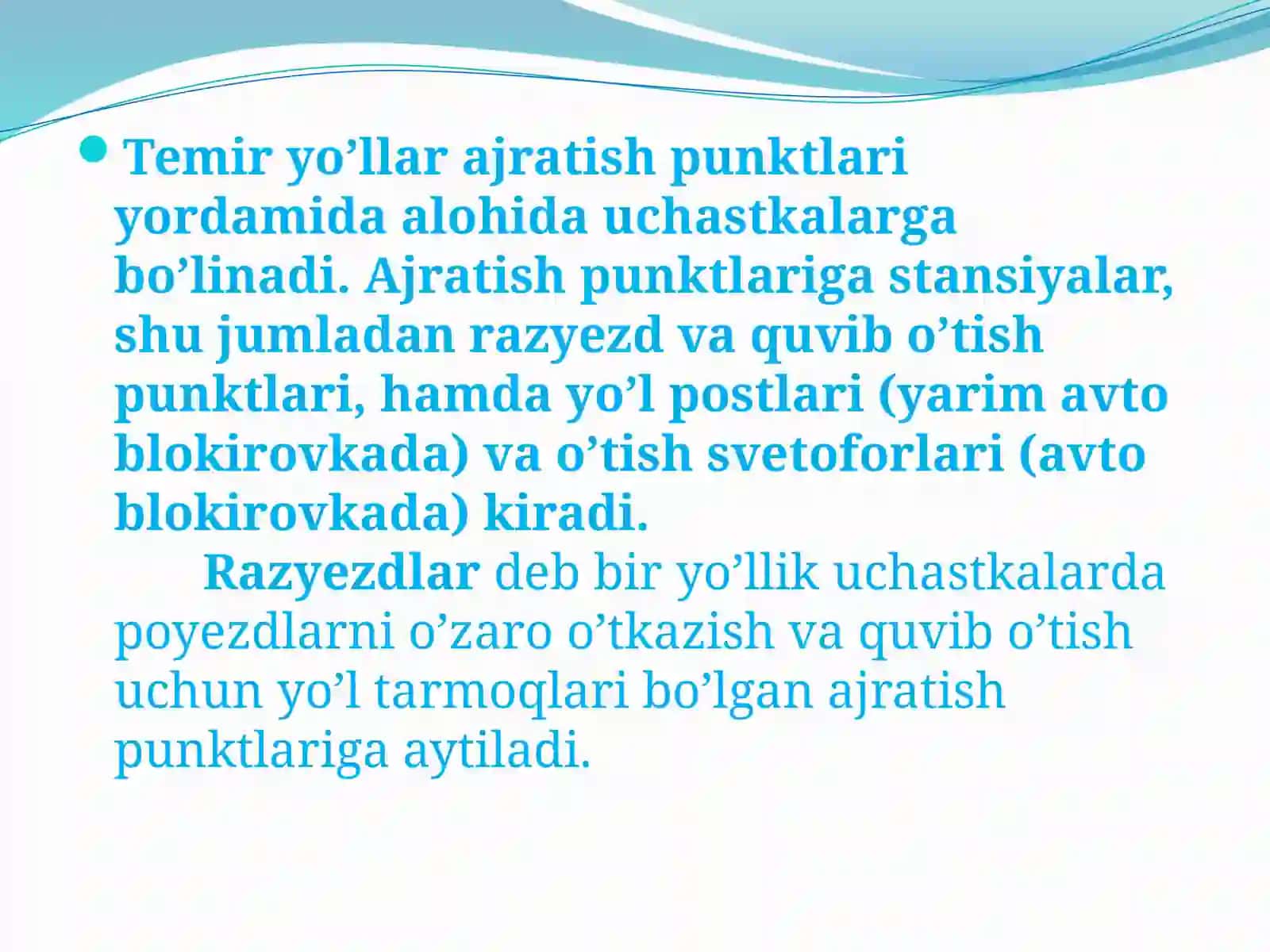 Bekatlar va ularning asosiy qurilmalari 3