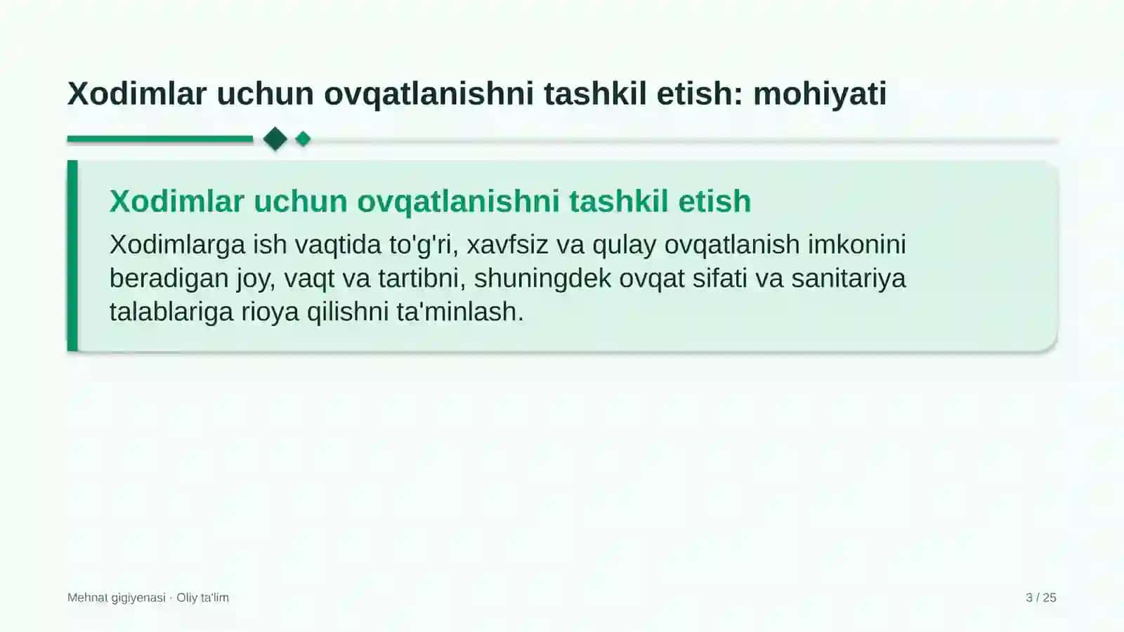 me'moriy yodgorliklarni ta'mirlashda xodimlar uchun ovqatlanishni tashkil etish 2985 3