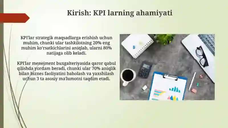 Asosiy ko'rsatkichlarni rejalashtirish va boshqarish 3
