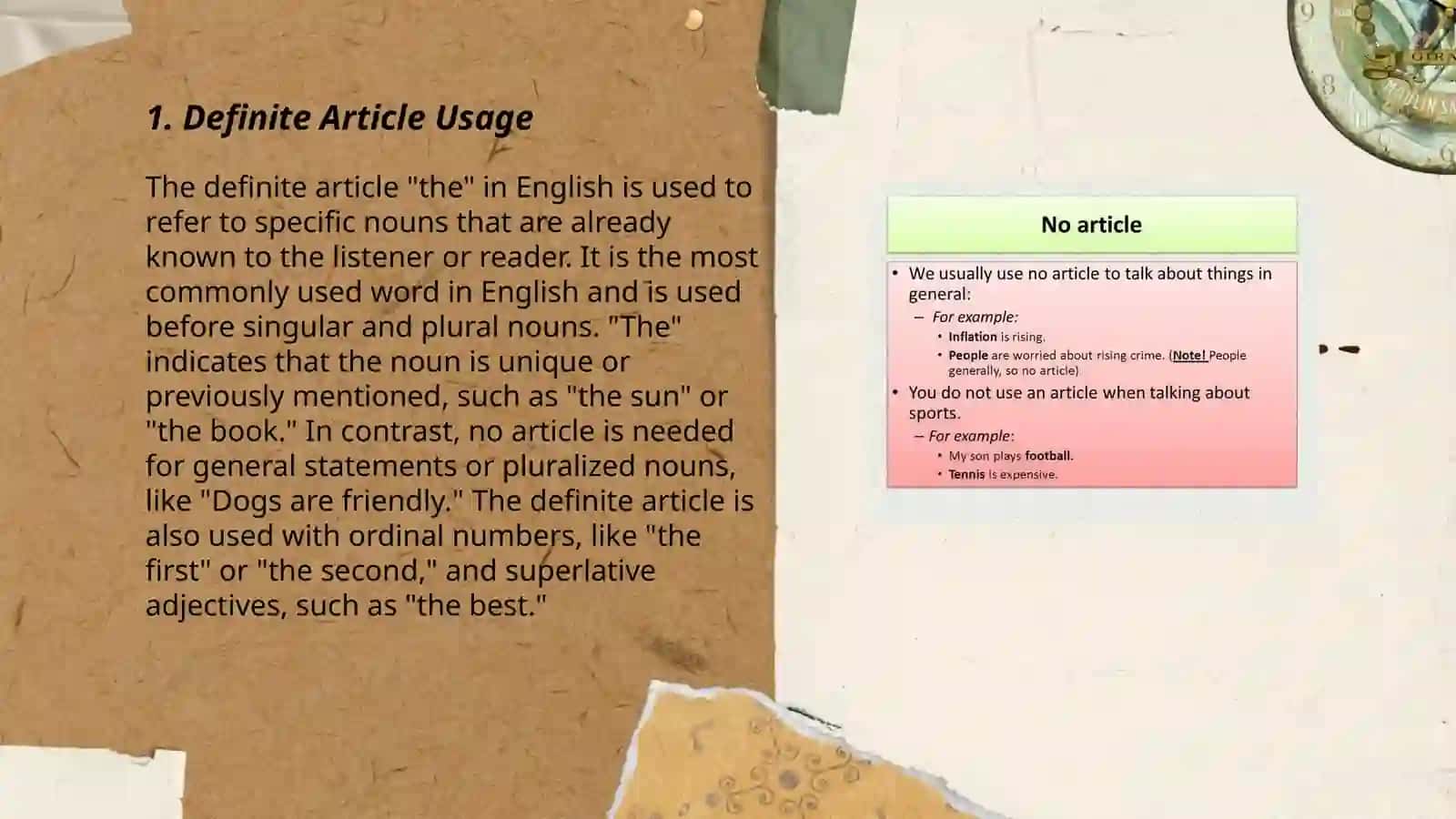 General guidelines for article usage 3