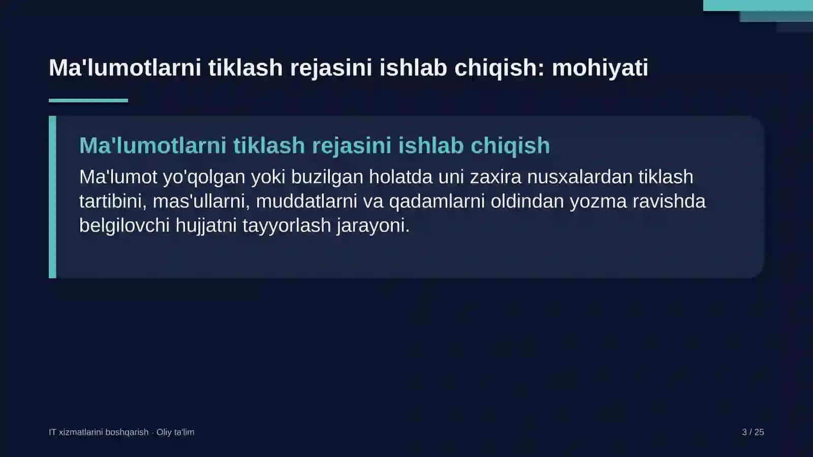 bolalar turizmida ma'lumotlarni tiklash rejasini ishlab chiqish 3953 3