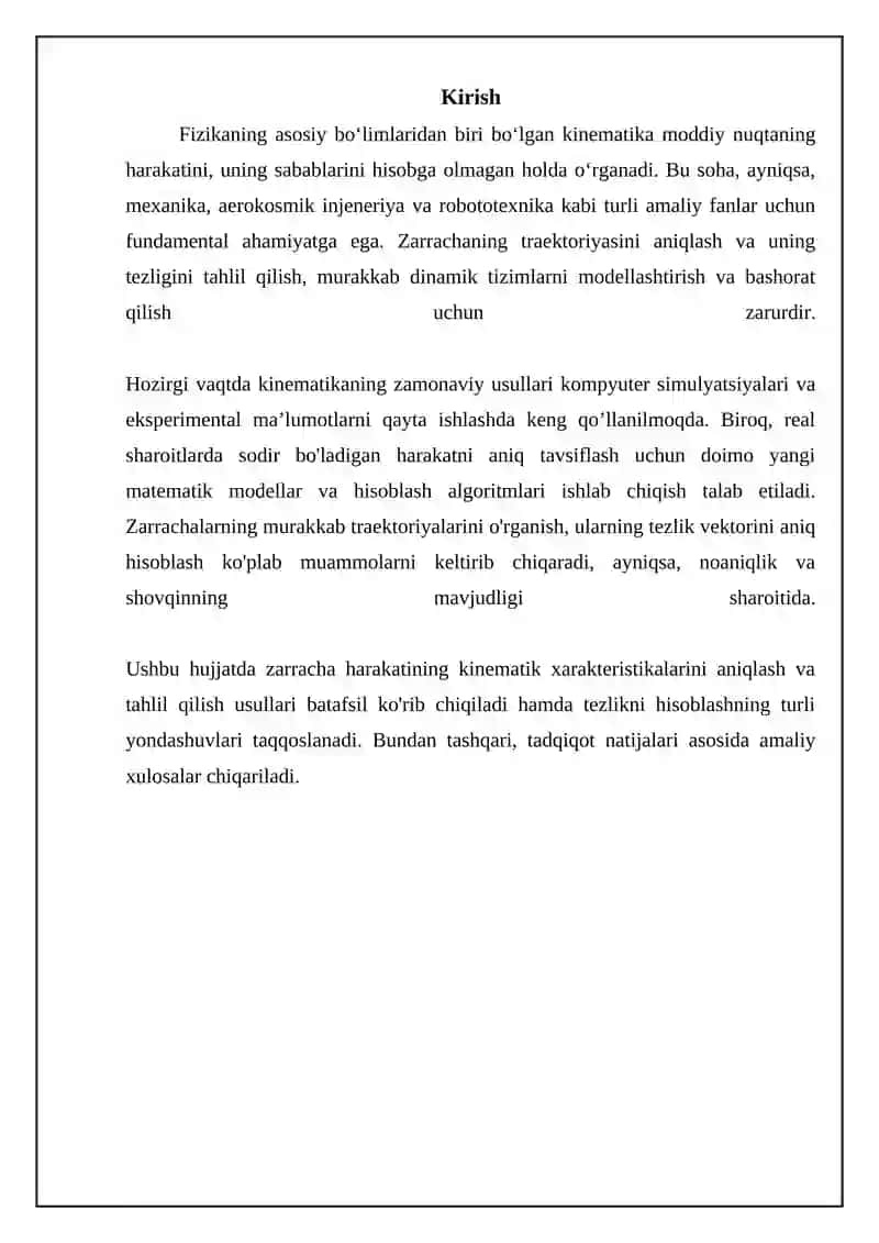 Kinematika,moddiy nuqta harakat trektoryasi,tezlik 3