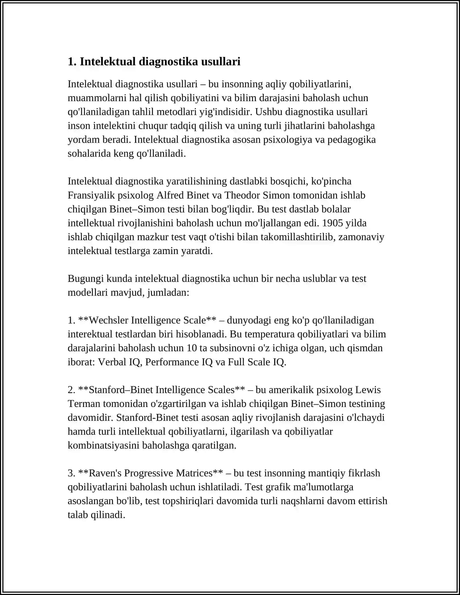 INTELEKTUAL DIAGNOSTIKASI J.PIAJENING INTEKEKT OPERATSIONAL TALIMOTI 3