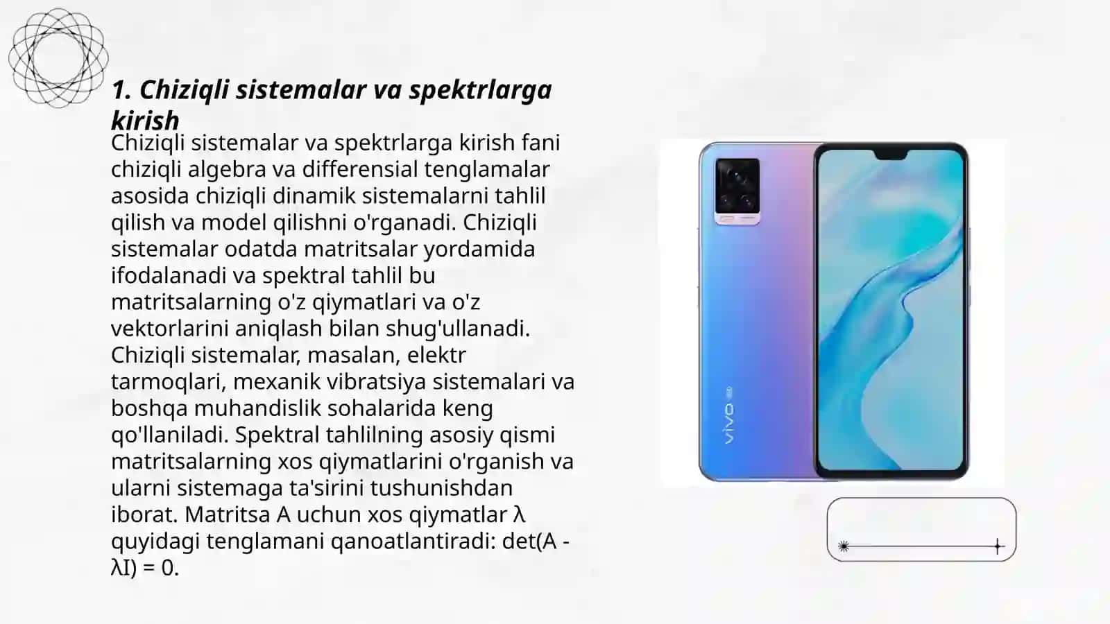 Chiziqli sistemalar va spektrlarga kirish 3