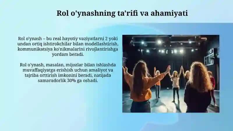 Rol o'ynashning afzalliklari va texnikasi 3
