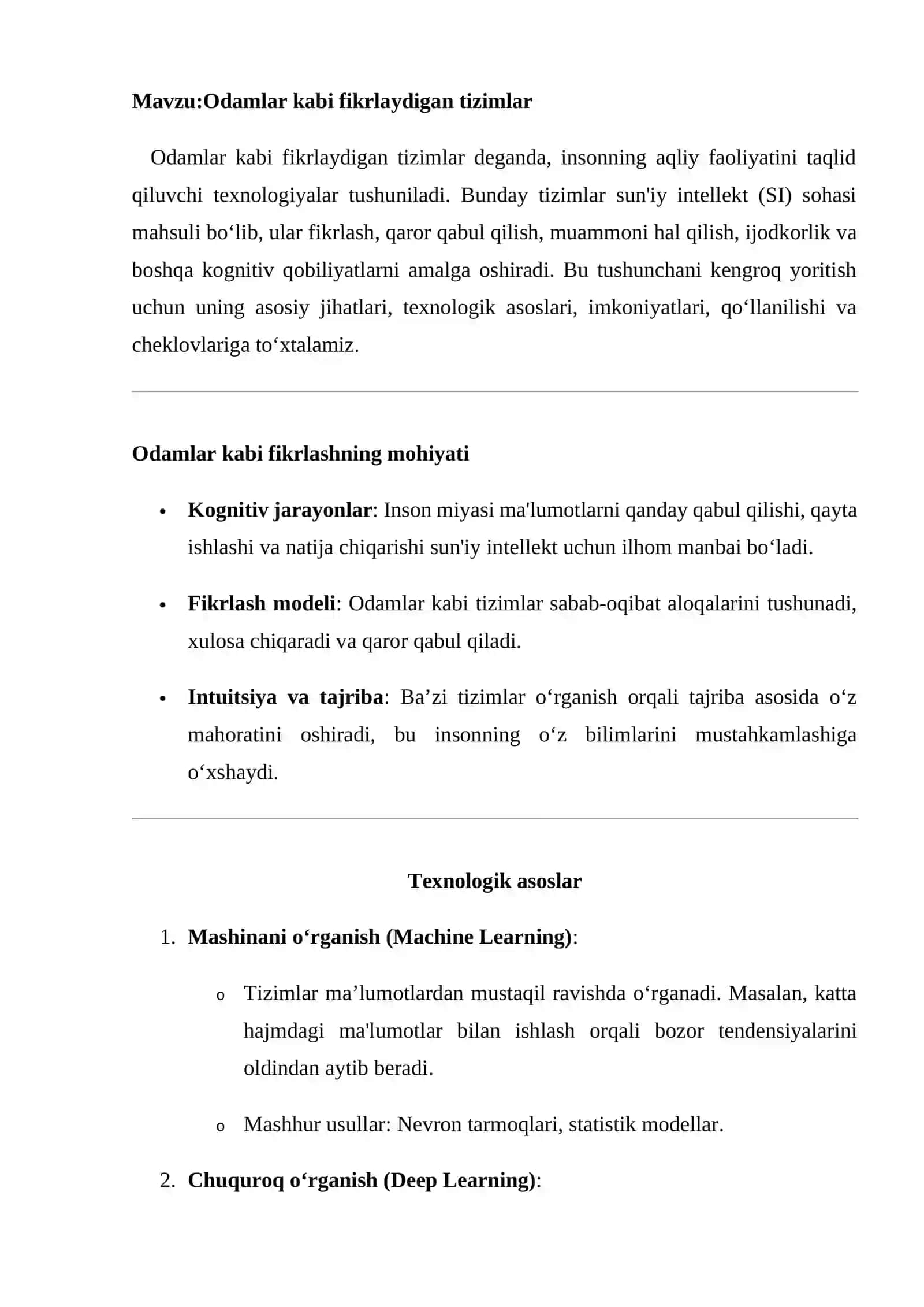 Odamlar kabi fikrlaydigan tizimlar 3
