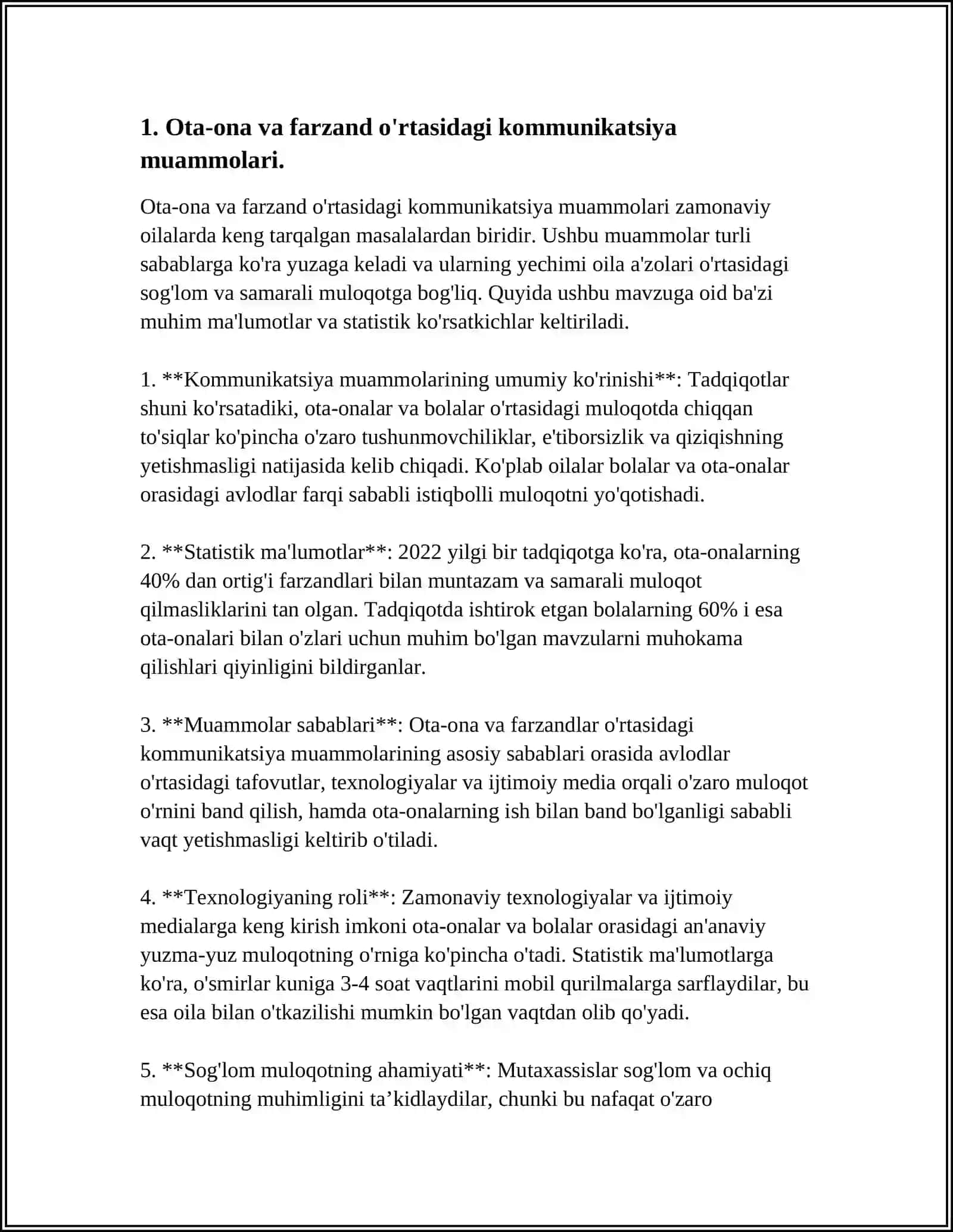OTA ONA VA FARZAND OʻRTASIDAGI MUNOSABATLAR PSIXOKORREKSIYASI 3