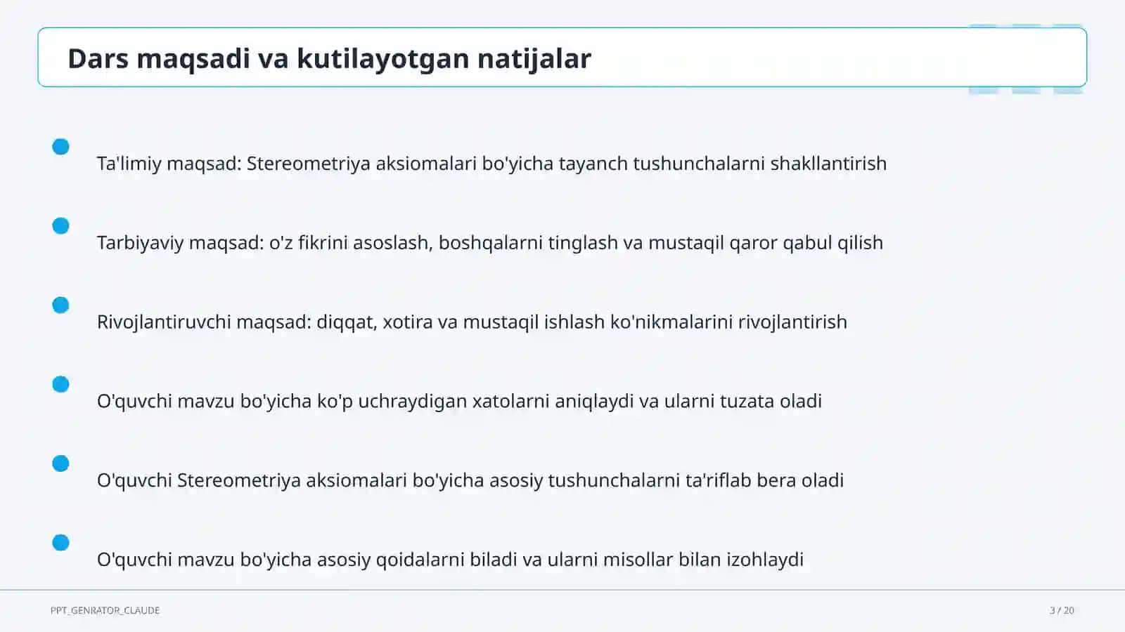 Stereometriya aksiomalari (10-sinf) 3