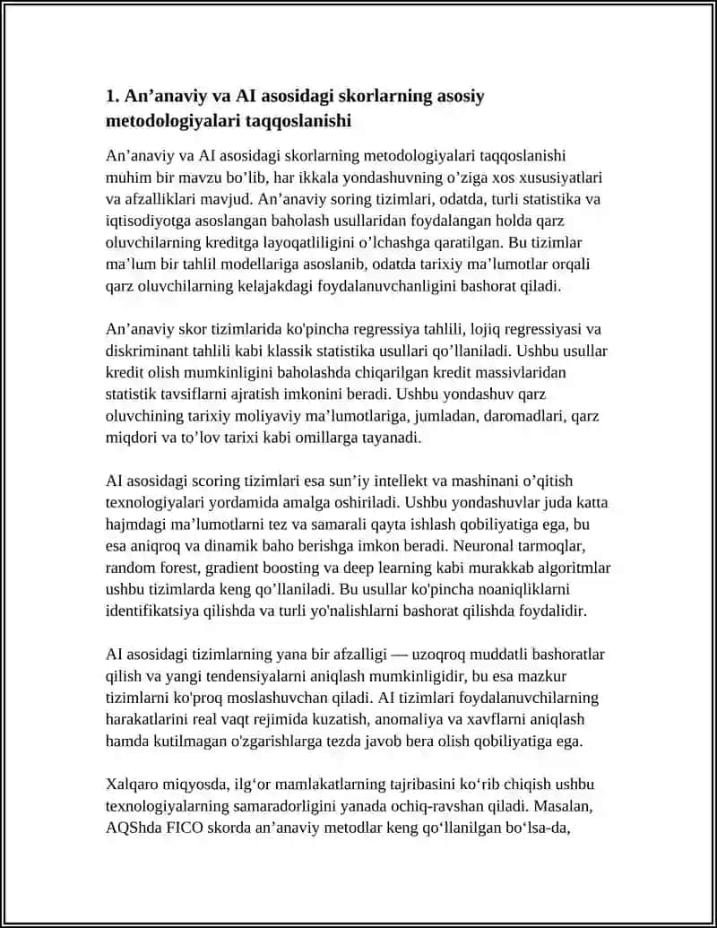 AN’ANAVIY VA AI ASOSIDAGI SKORING TIZIMLARI TAQQOSLANISHI 3