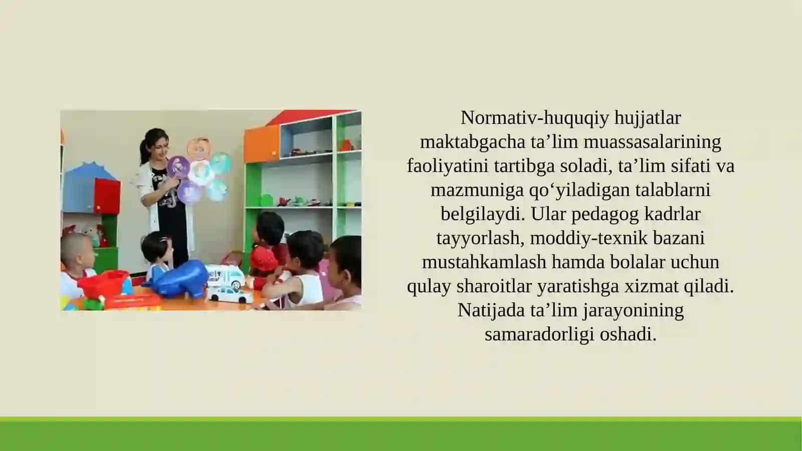 Maktabgacha ta’limga doir farmon, qaror va farmoishlarni sohaga keng tadbiq etish 3