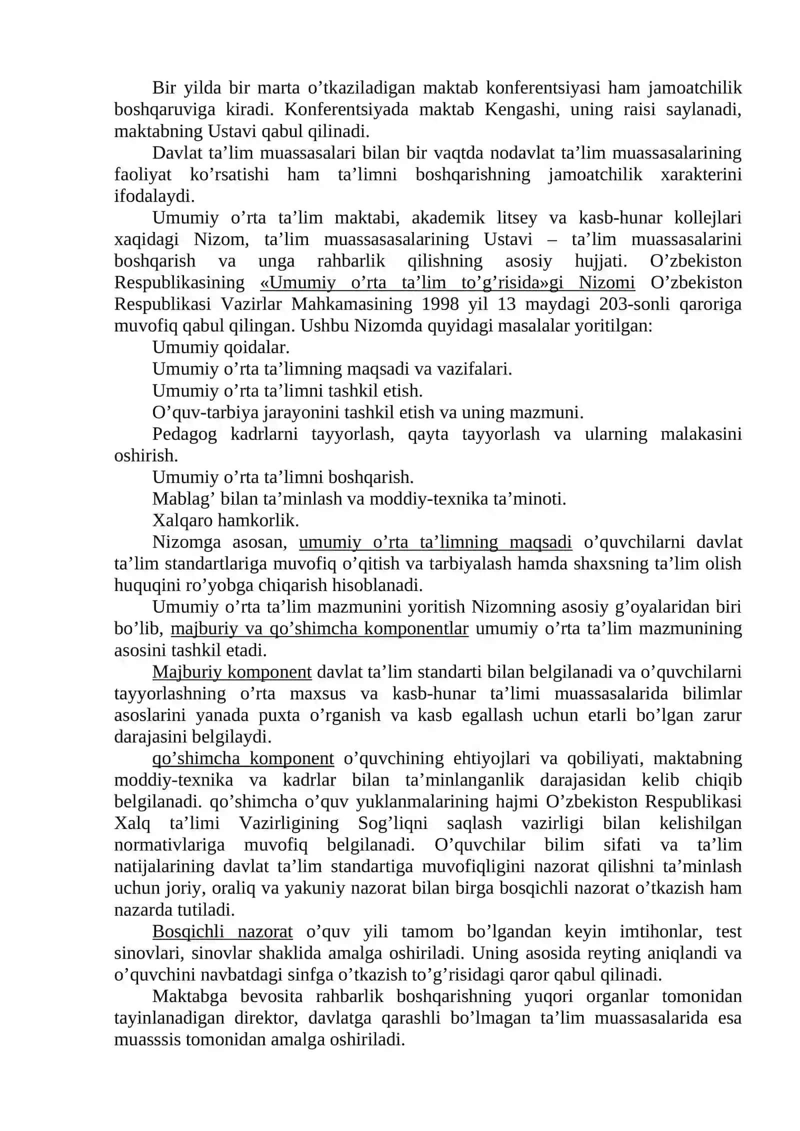 Maktabni boshqarish va unga raxbarlik qilishning qonun-qoidalari 3