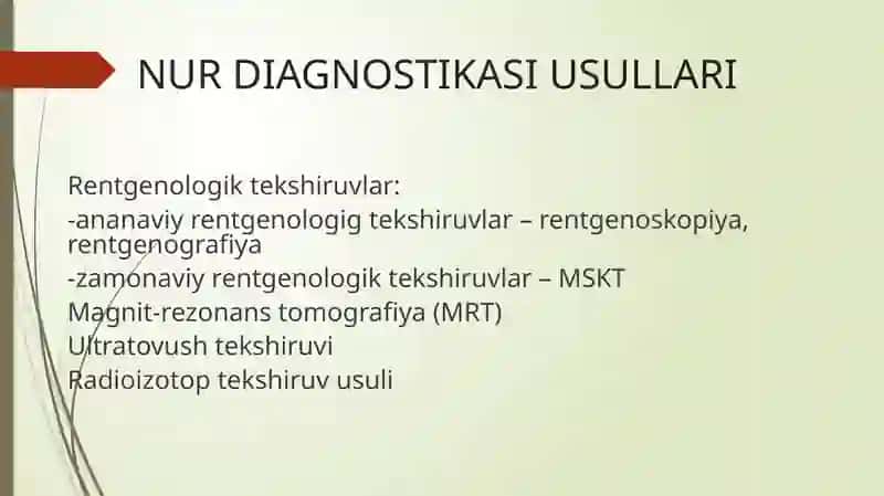 NUR TASHXISI USULLARI 3