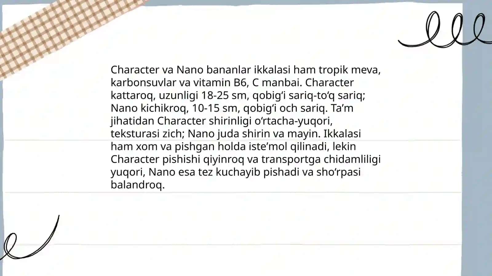 Character va Nano bananani bir biriga solishtirish 3