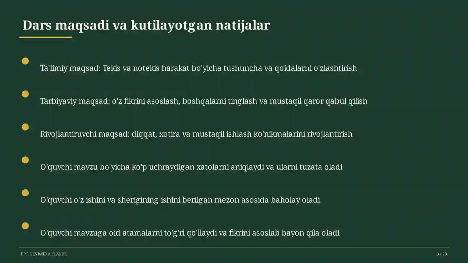 Tekis va notekis harakat (7-sinf) 3