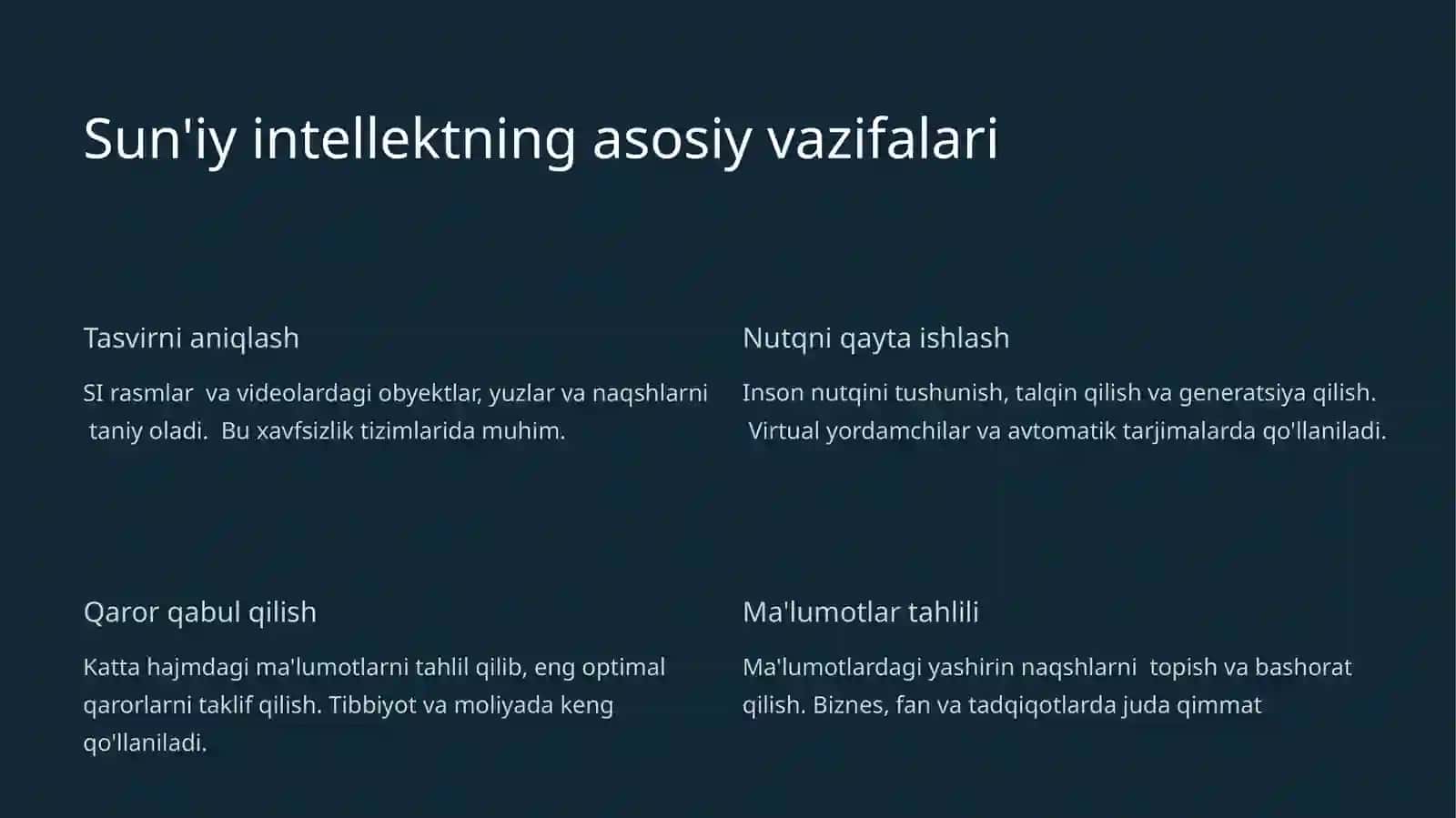 Sun'iy intellekt (SI) nima? 3
