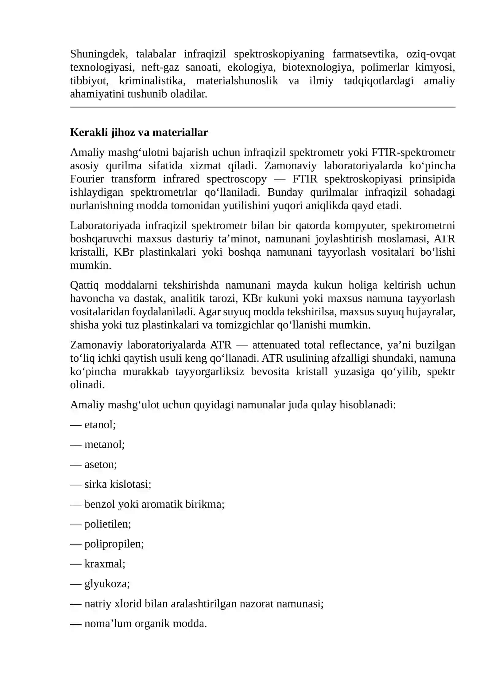 Spektrometr yordamida moddalarning infraqizil sohadagi spektrlarini tahlil qilish 3