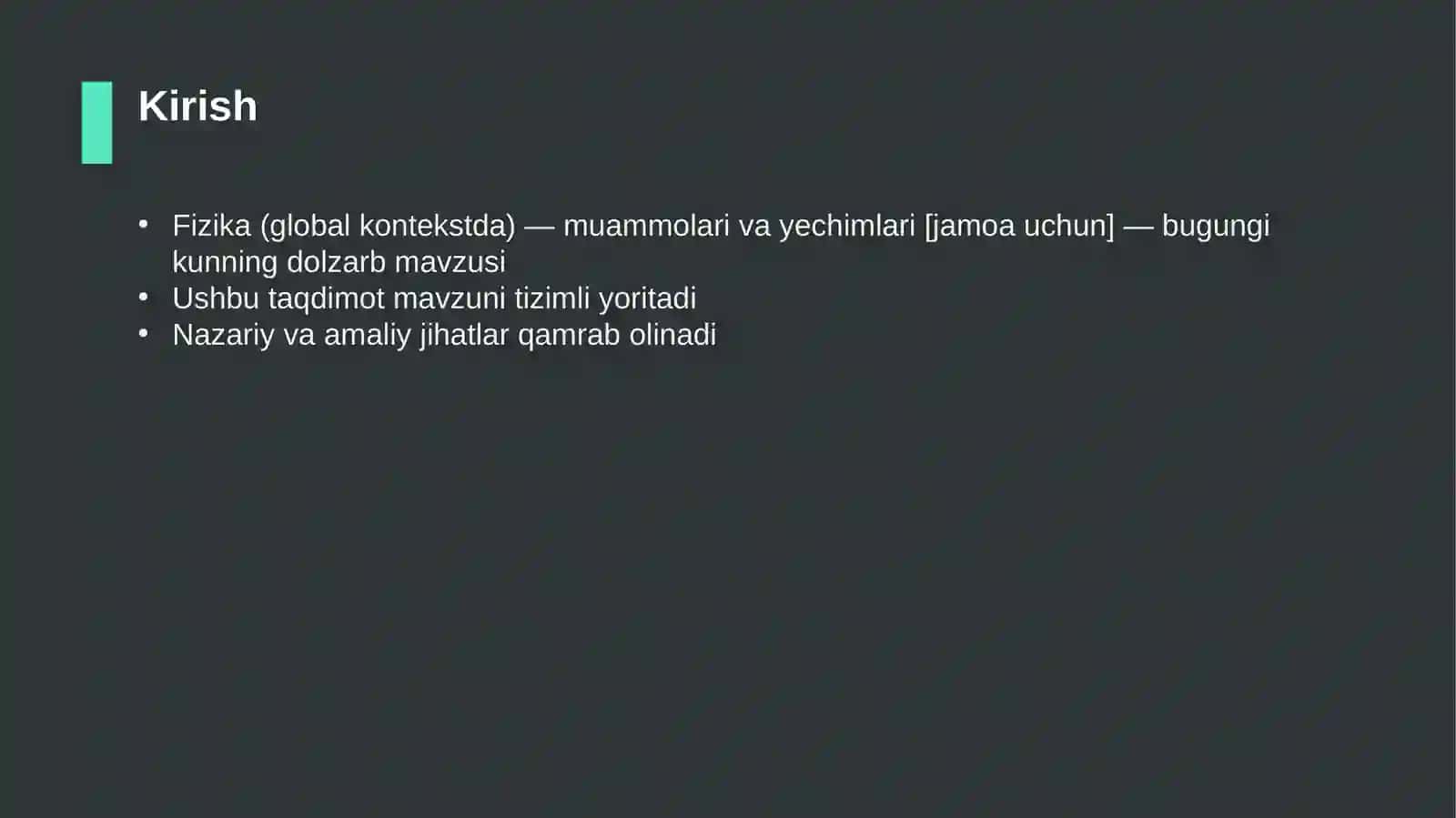 Fizika (global kontekstda) — muammolari va yechimlari [jamoa uchun] 3