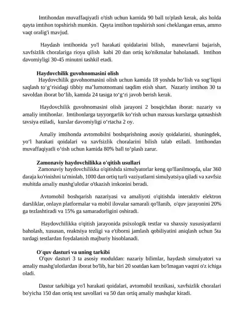 Haydovchilarni tayyorlash tizimi 3