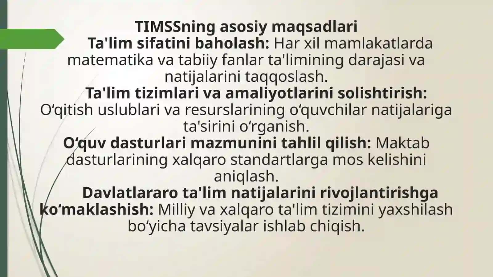 TIMSS xalqaro tadqiqotining fizika fani mazmuni boʻyicha kognitiv sohalar (bilish, qoʻllash, mulohaza yuritish)ga doir topshiriqlar bilan ishlash metodikasi 3