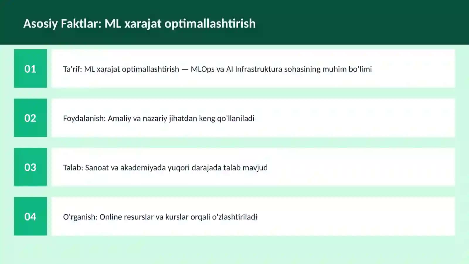 ML xarajat optimallashtirish 3