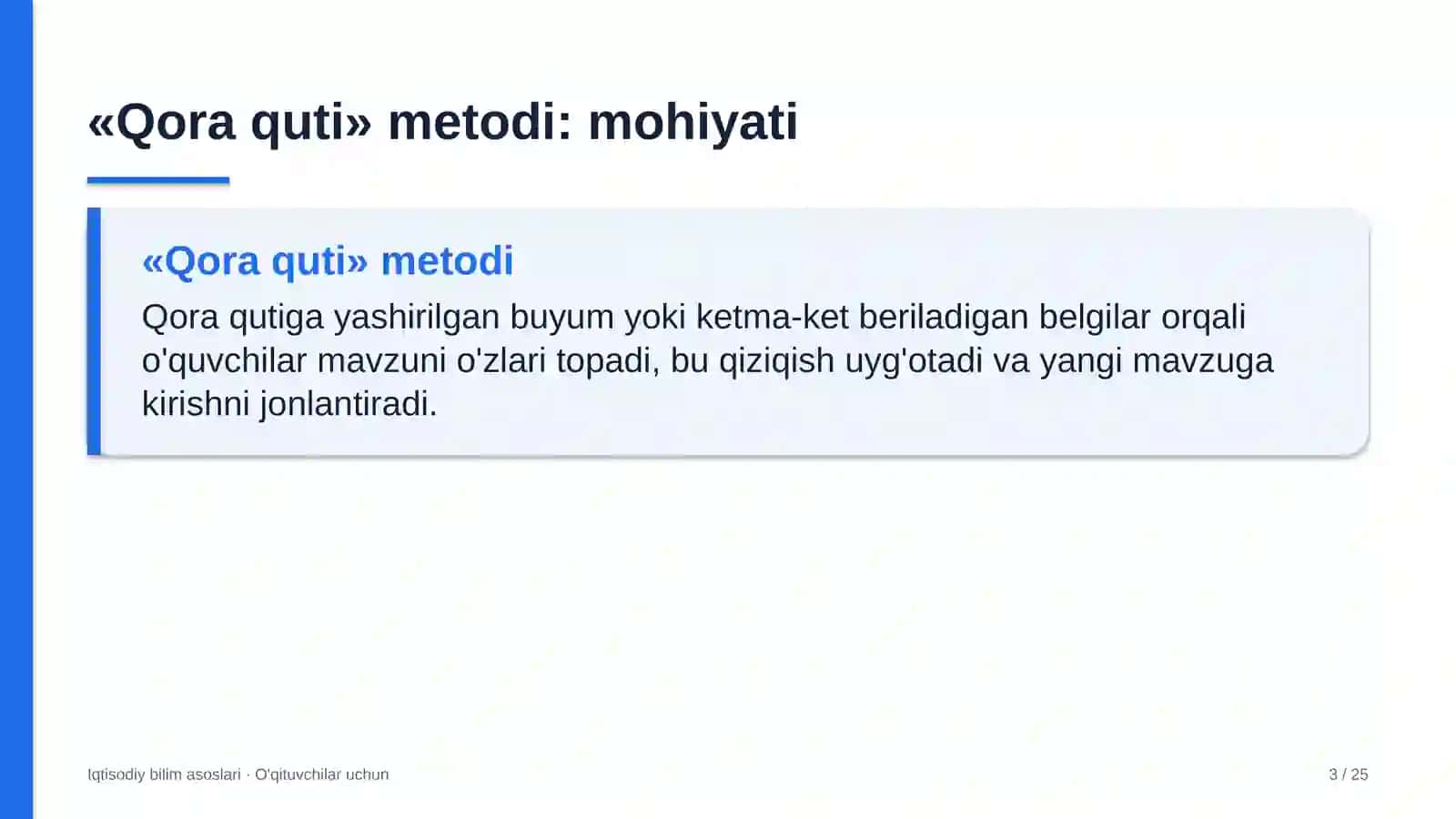 iqtisodiy bilim asoslari darslarida qora quti metodidan foydalanish 5322 3