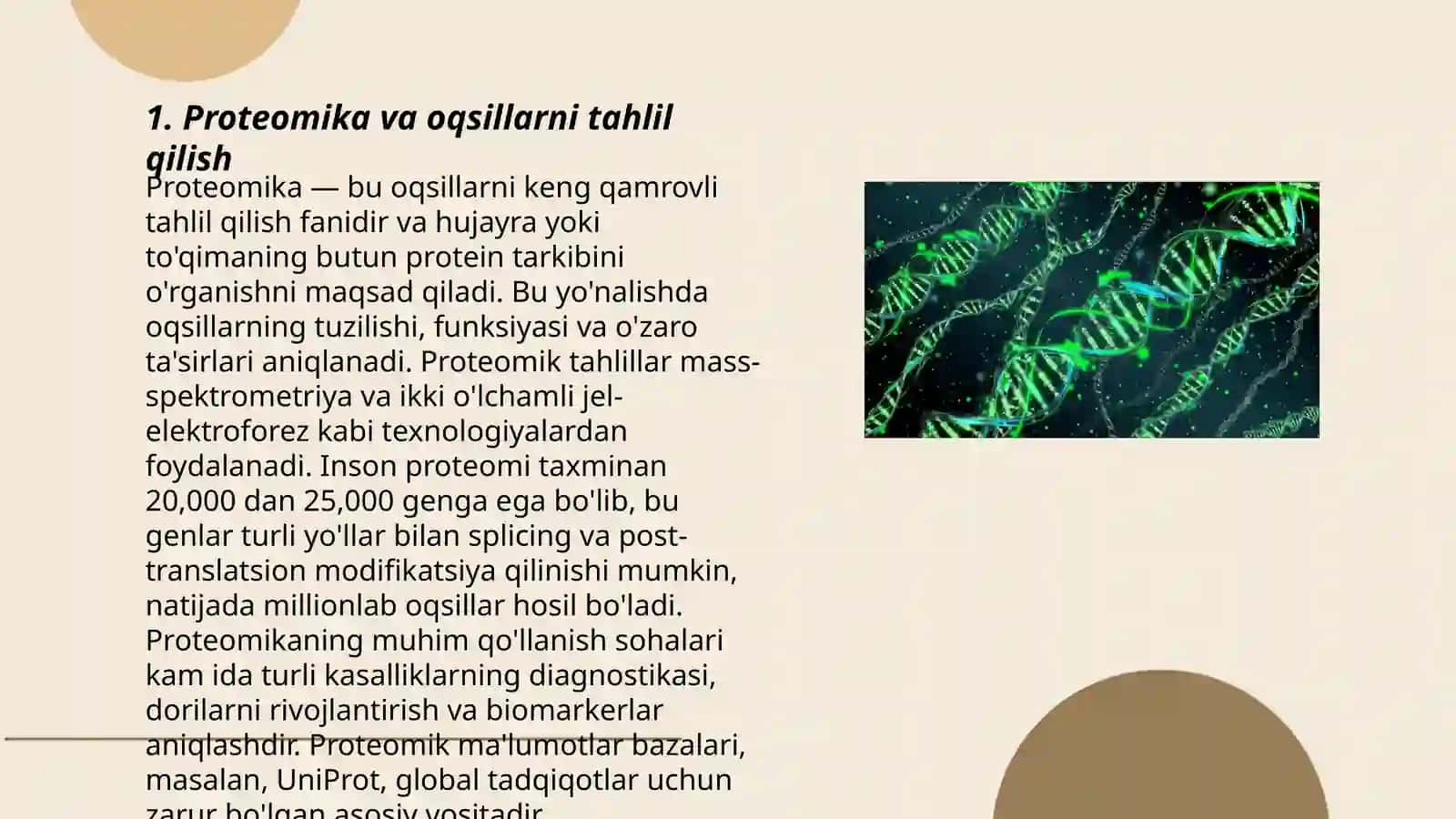 Proteomika, genlar ekspressiyasi, genetik polimorfizm va farmokogenika 3