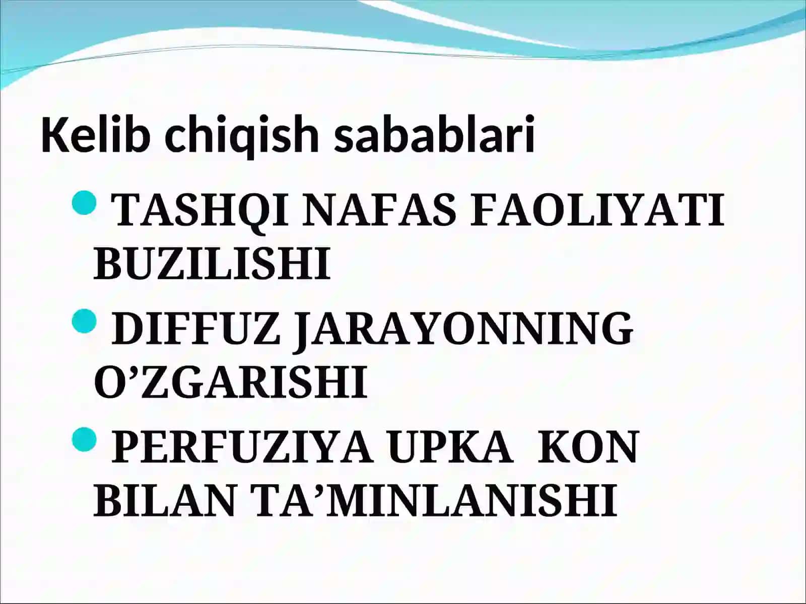 Nafas yetishmovchiligi (NE) 3