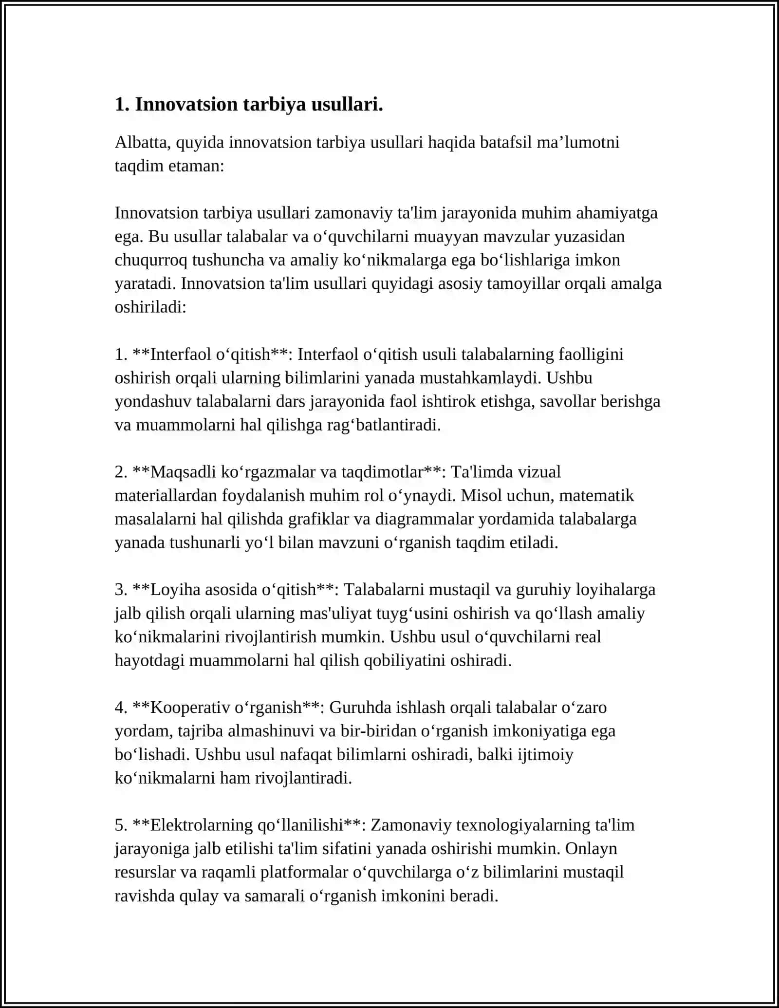 ZAMONAVIY PEDAGOGIKADA TARBIYA METODLARI VA SHAKLLARI 3