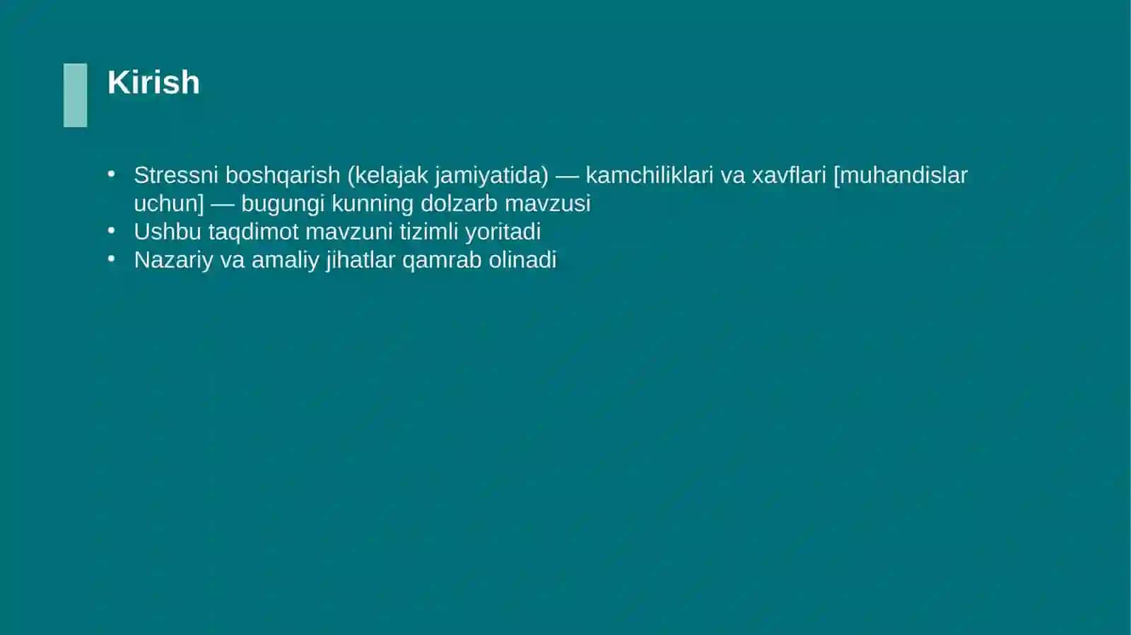 Stressni boshqarish (kelajak jamiyatida) — kamchiliklari va xavflari [muhandislar uchun] 3