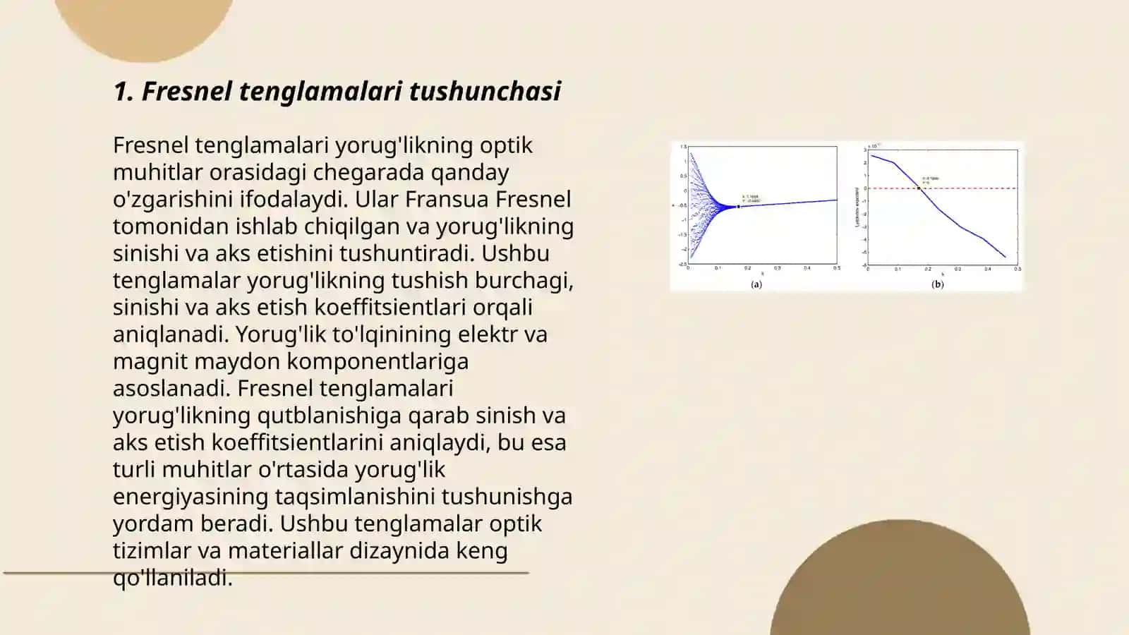 Frenel tenglamalari yorugʼlik dispersiyasi 3